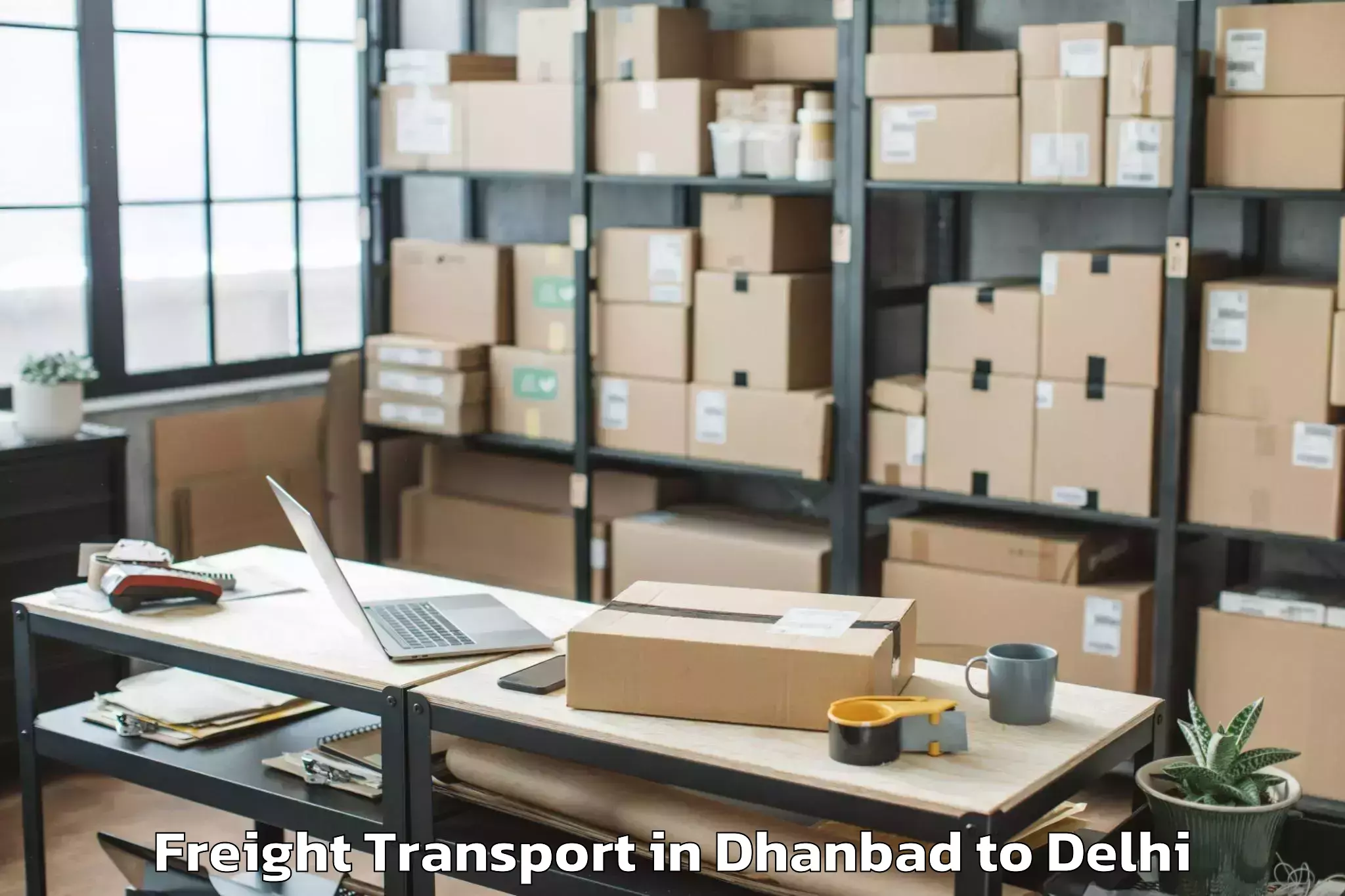 Top Dhanbad to Westend Mall Delhi Freight Transport Available